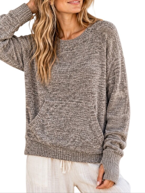 Barefoot Dreams Sweaters - CozyChic Lite Pullover S Kangaroo Pocket Thumbholes Cabincore CoastalChic Luxe